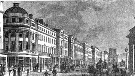 Лондон. Риджент-стрит, 1817—1819 гг. Д. Нэш. Общий вид