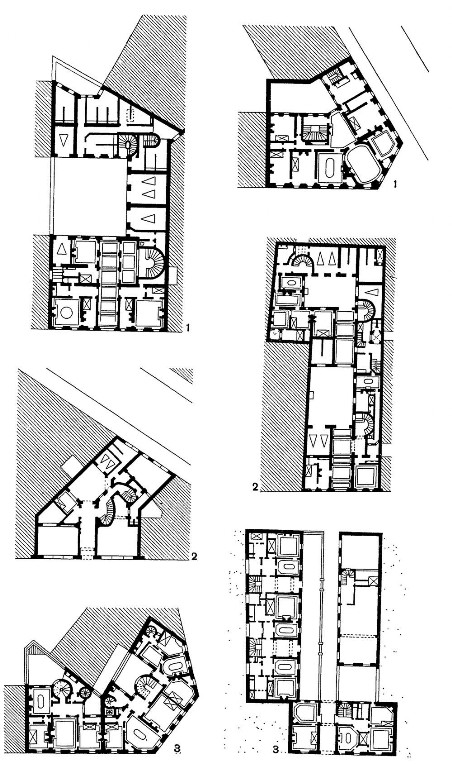 Париж. Различные категории доходных домов 1850—1870 гг. Планы домов