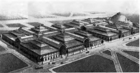 Париж. Центральный рынок, 1854—1870 гг. В. Бальтар. Аксонометрия