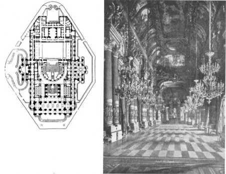 Париж. Здание Оперы, 1862—1875 гг. Ш. Гарнье. Интерьер, план