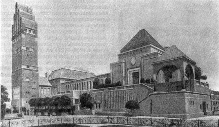 Дармштадт. Выставочное здание, 1901—1905 гг. Й. Ольбрих. Общий вид