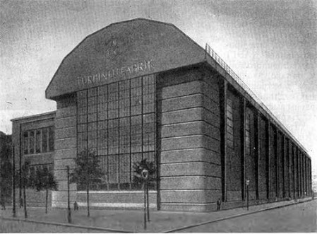 Берлин. Турбинный завод, 1908—1909 гг. П. Беренс. Общий вид