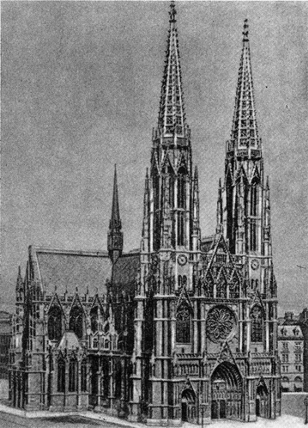 Вена. Вотивная церковь, 1866—1879 гг. Г. Ферстель. Общий вид