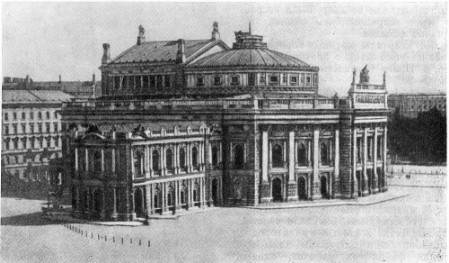 Вена. Бургтеатр, 1874—1888 гг. Г. Земпер, К. Хазенауэр. Общий вид