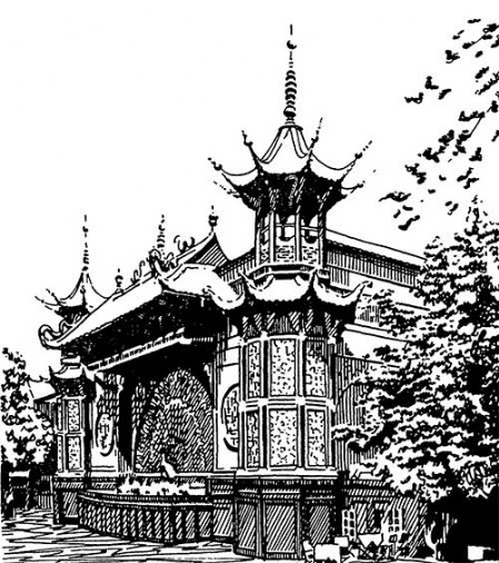 Копенгаген. Театр-пантомима в парке «Тиволи», 1874 г. Е. Далеруп. Общий вид