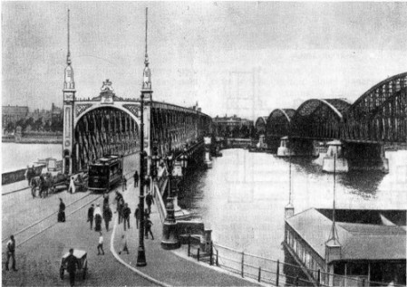 Роттердам. Мосты через Маас. Пешеходный и железнодорожный, 1874—1878. Общий вид