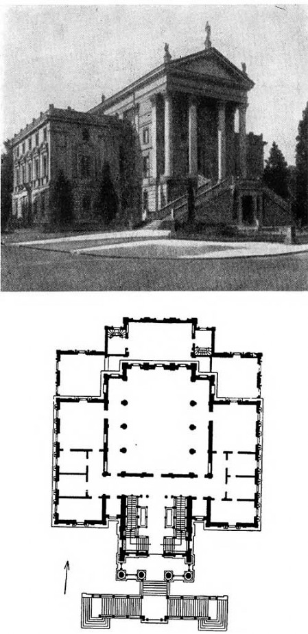 Винтертур. Ратуша, 1865—1868 гг. Г. Земпер. План, общий вид
