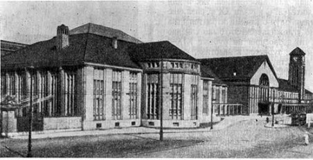 Базель. Баденский вокзал, 1912—1913 гг. К. Мозер. Общий вид