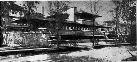 Чикаго. Дом Роби, 1909 г. Ф.Л. Райт. Общий вид.