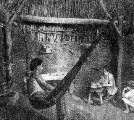 Мексика. Традиционная индейская хижина. Интерьер