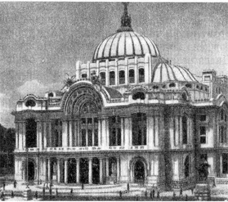 Мексика. Мехико. Национальный театр (ныне Дворец изящных искусств), 1904 г. А. Боари. Общий вид