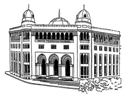 Алжир. Здание почтамта в Алжире, 1913 г. Общий вид