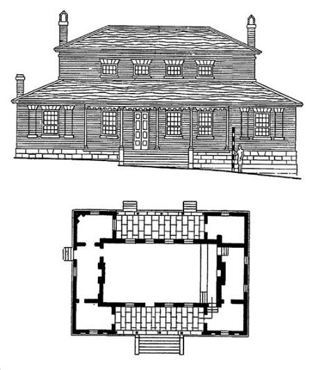 Виндзор. Здание суда, 1819 г. Ф. Гринуэй. Фасад, план
