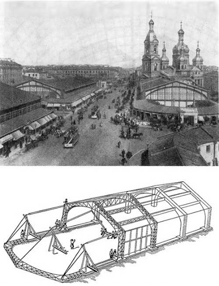 Петербург. Крытый рынок на Сенной площади, 2-я половина XIX в. И.С. Китнер, Г.Е. Паукер, О.Е. Крель